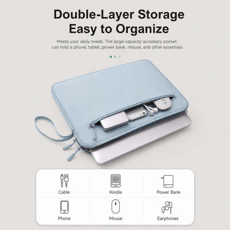 Okade T61 Slim Laptop Sleeve Bag With Front Pocket and Handle Water Resistant Notebook Carrying C...