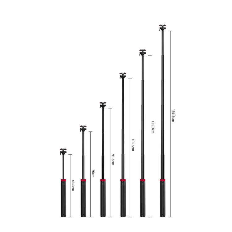 For Insta360 Ace Pro 2 / X5 BRDRC 1.6m Ball Head Quick-Release Tripod Selfie Extension Pole(Black)