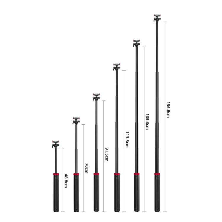 For DJI Osmo Action 3 / 4 / 5 Pro BRDRC 1.6m Ball Head Quick-release Tripod Extension Selfie Stick
