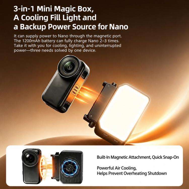 For DJI Osmo Nano ShiYifan 2 In 1 Cooling Fan & Fill Light