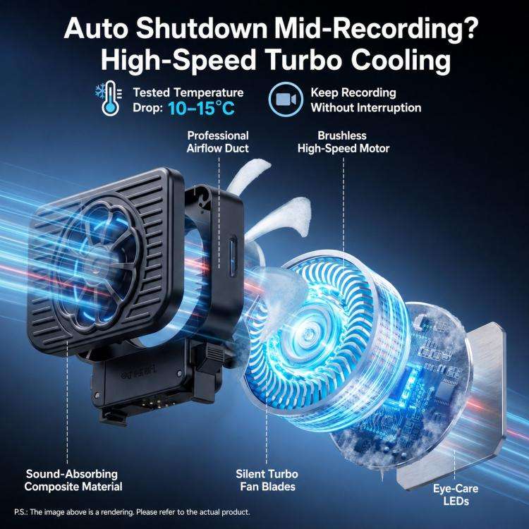 For DJI Osmo Action 6 ShiYifan 2 In 1 Cooling Fan & Fill Light