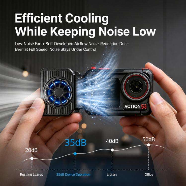 For DJI Osmo Action 6 ShiYifan 2 In 1 Cooling Fan & Fill Light