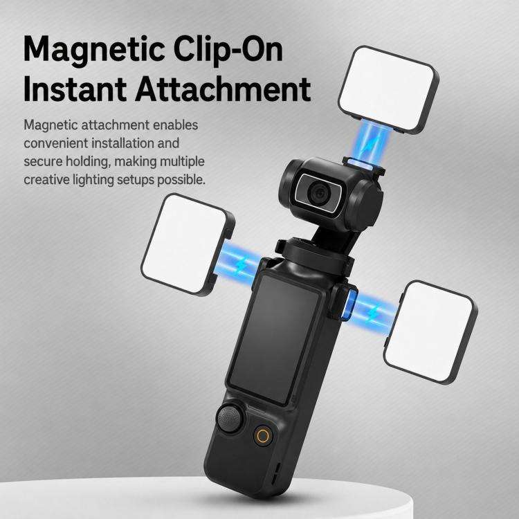 For DJI Osmo Pocket 3 Magnetic Fill Light Dimmable LED Vlog Video Light, Spec: Three Lamp