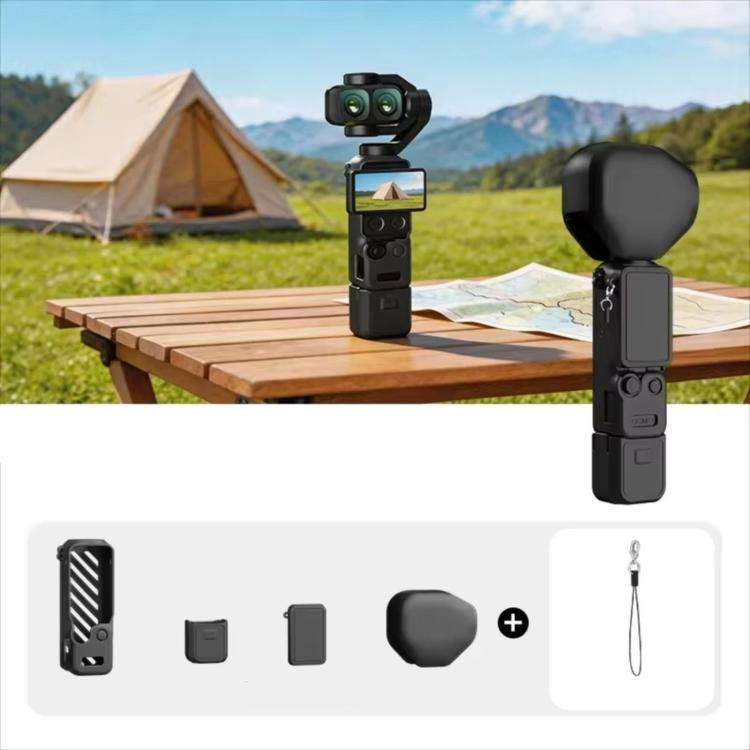 For DJI Osmo Pocket 4P CYNOVA Silicone Protective Case Screen Body Protective Cover(Black)