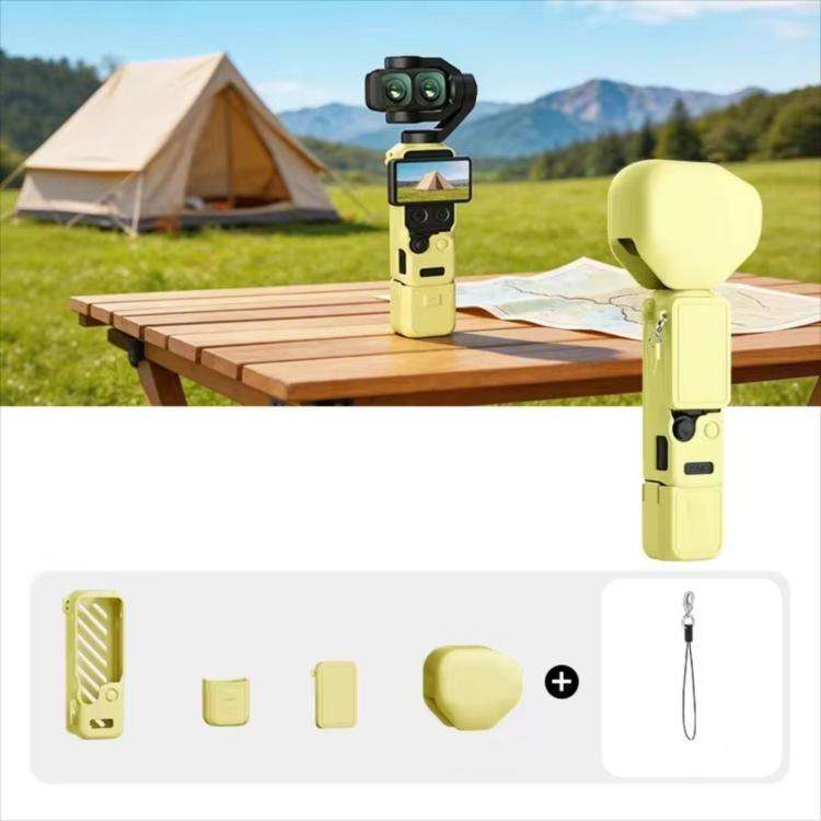 For DJI Osmo Pocket 4P CYNOVA Silicone Protective Case Screen Body Protective Cover(Yellow)