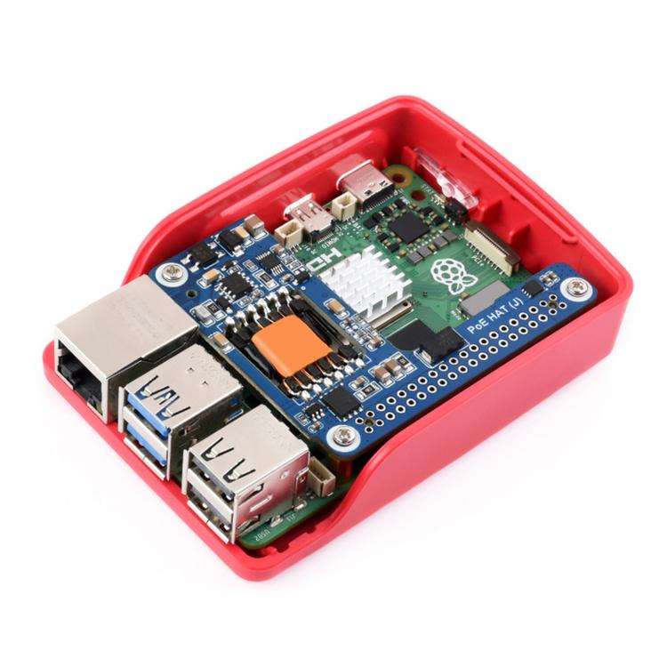 Waveshare 5/CM5 Dedicated PoE(+) Expansion Board For Raspberry Pi, Model: 34612+ Case