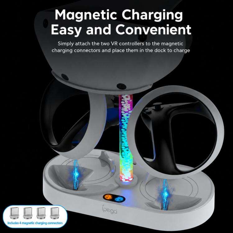 ipega RGB Charging Dock For PS5 VR2 / PlayStation VR2 Controller Charger Station & VR Headset Sta...
