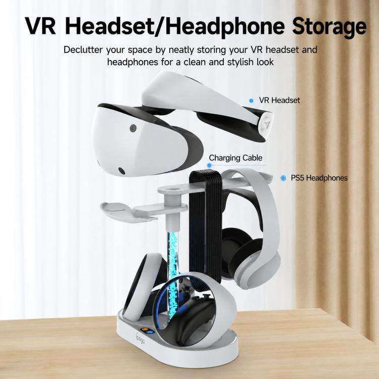 ipega RGB Charging Dock For PS5 VR2 / PlayStation VR2 Controller Charger Station & VR Headset Sta...
