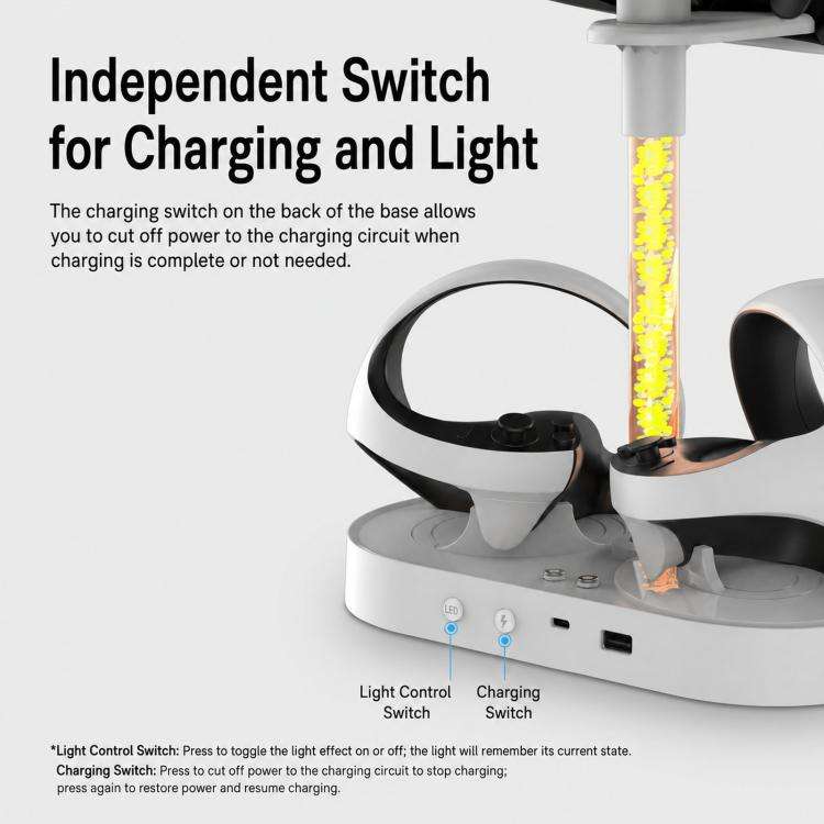 ipega RGB Charging Dock For PS5 VR2 / PlayStation VR2 Controller Charger Station & VR Headset Sta...