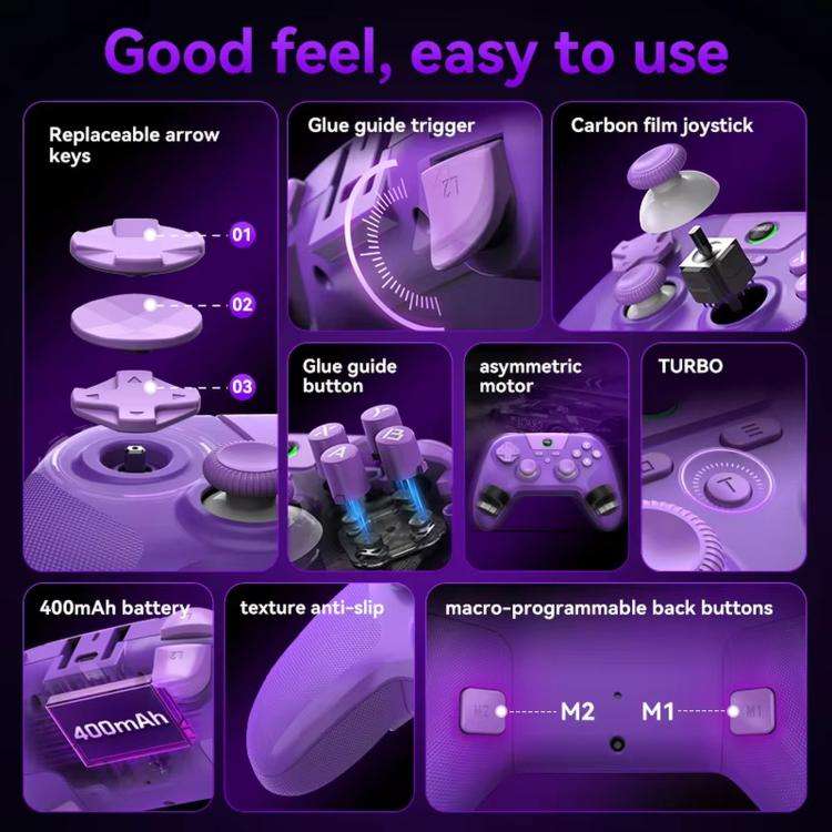 BSP G3 Tri-Mode Game Controller With Carbon Joysticks Macro Keys For PC / Switch / PS4 / iOS & An...