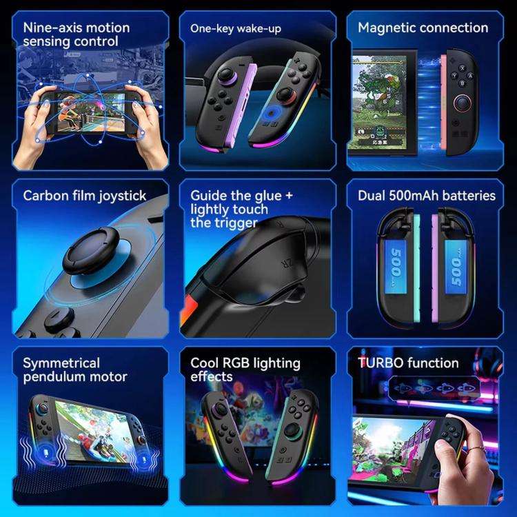 JOY-06 Magnetic Wireless Controllers For Switch 2 With Carbon Film Joysticks, 9-Axis Gyro, One-Ke...