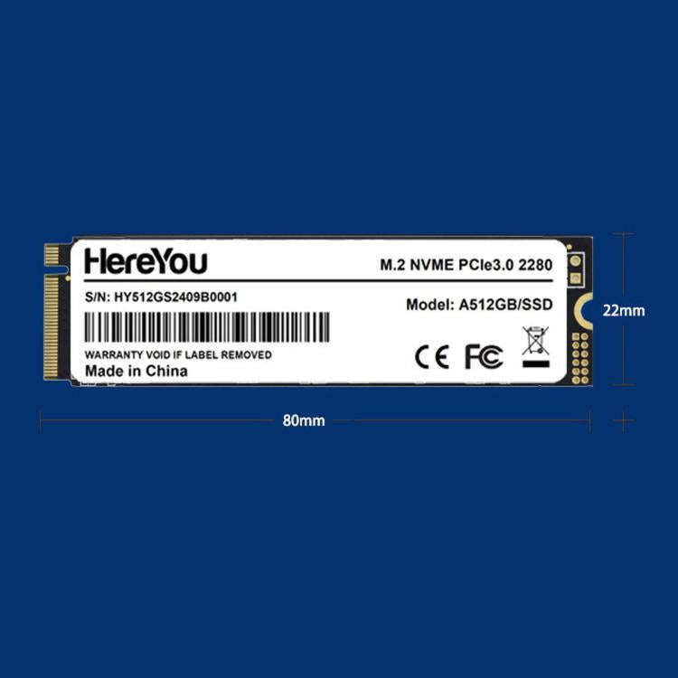 HereYou M.2 NVMe PCIe 3.0 SSD 2280 Internal Solid State Drive For Laptop, Capacity: 512GB