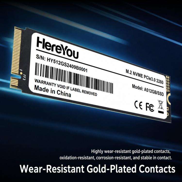 HereYou M.2 NVMe PCIe 3.0 SSD 2280 Internal Solid State Drive For Laptop, Capacity: 512GB