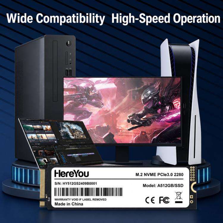 HereYou M.2 NVMe PCIe 3.0 SSD 2280 Internal Solid State Drive For Laptop, Capacity: 128GB