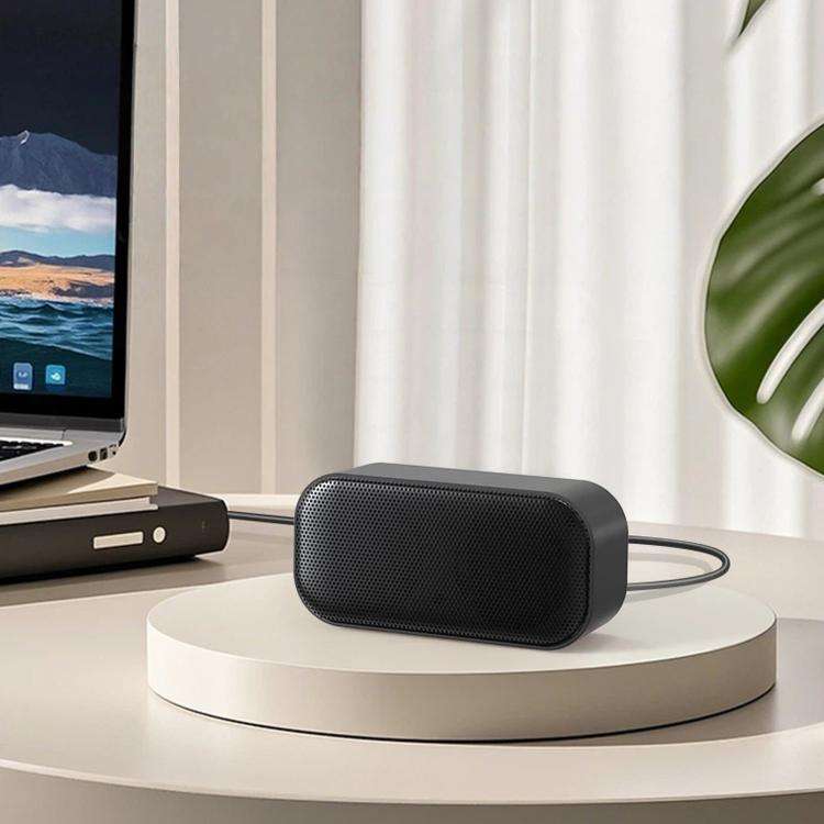 USB Computer Speaker with Built-in Microphone & Sound Card Mini Desktop Stereo Soundbar