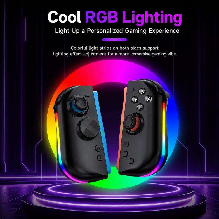 For Nintendo Switch 2 Left + Right Magnetic Controllers 9-Axis RGB Motion-Sensing Hall-Effect Joy...