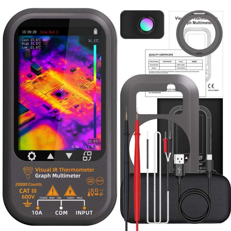 BSIDE SH8 Thermal Imaging Multimeter 2 In 1 Touchscreen HD Infrared Thermometer, Spec: With Mount...