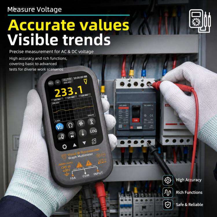 BSIDE SH8 Thermal Imaging Multimeter 2 In 1 Touchscreen HD Infrared Thermometer, Spec: With Mount...