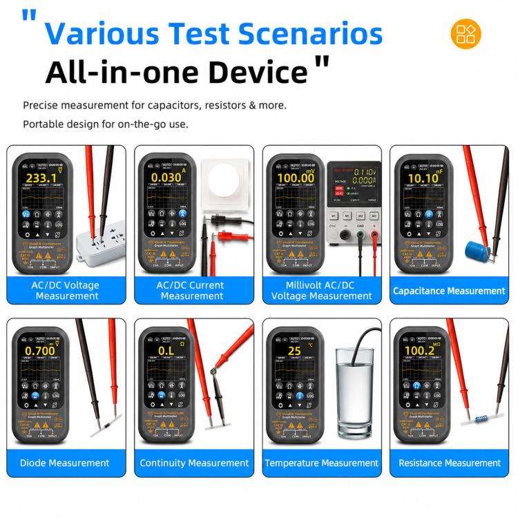 BSIDE SH8 Thermal Imaging Multimeter 2 In 1 Touchscreen HD Infrared Thermometer, Spec: With Mount...