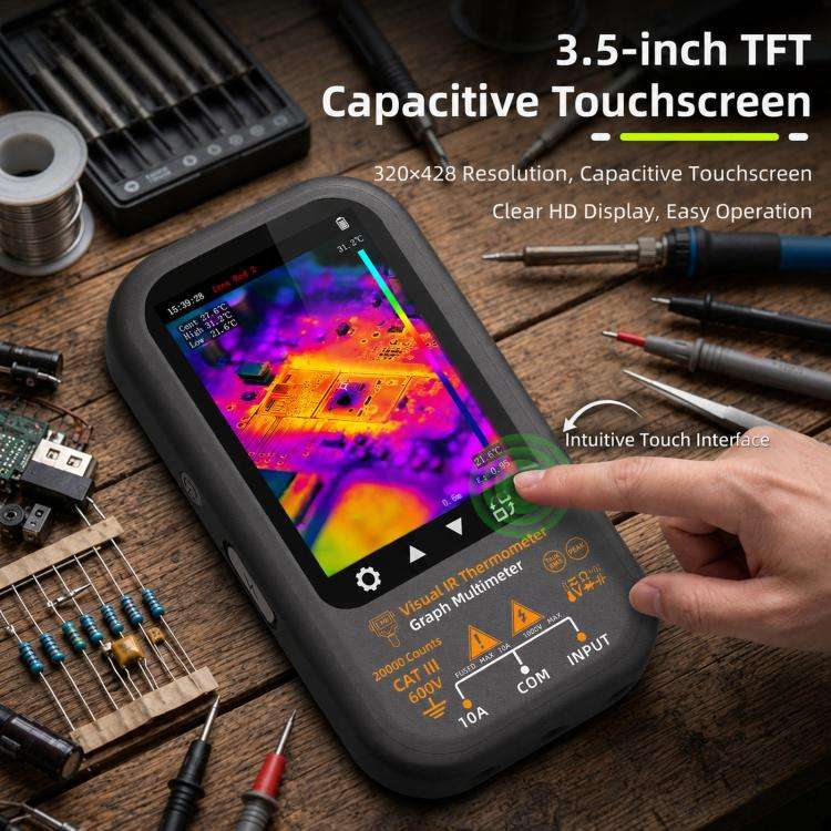 BSIDE SH8 Thermal Imaging Multimeter 2 In 1 Touchscreen HD Infrared Thermometer, Spec: With Mount...