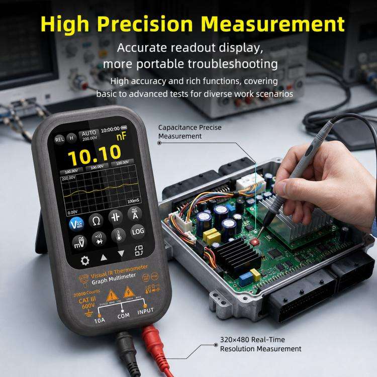 BSIDE SH8 Thermal Imaging Multimeter 2 In 1 Touchscreen HD Infrared Thermometer, Spec: With Mount...