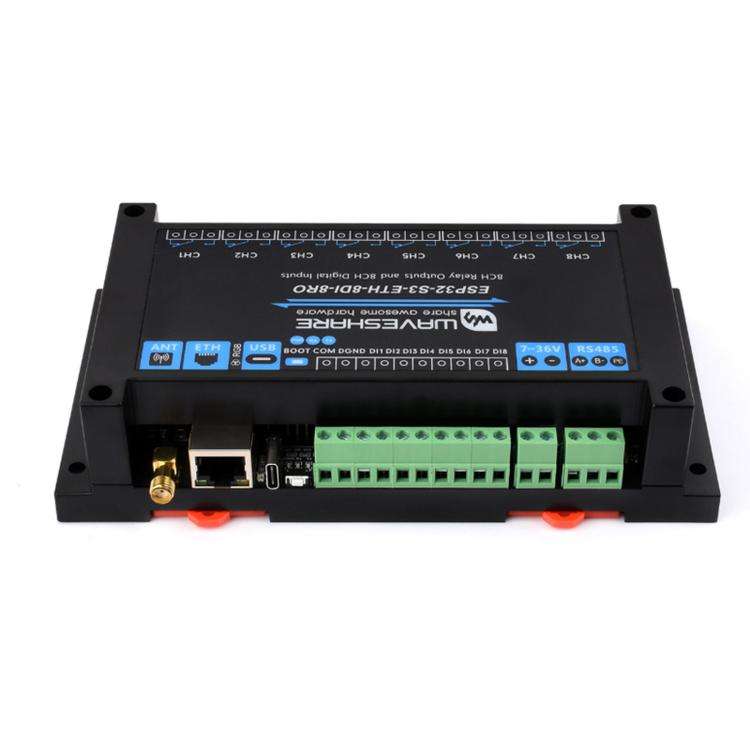 Waveshare ESP32-S3 Industrial Control Board With 8-Channel Wi-Fi Network Relays, Version: Standar...