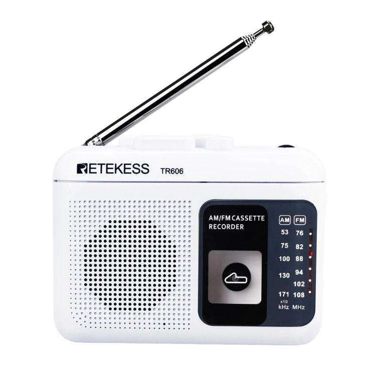 RETEKESS TR606 Retro Portable Cassette Player Radio(White)