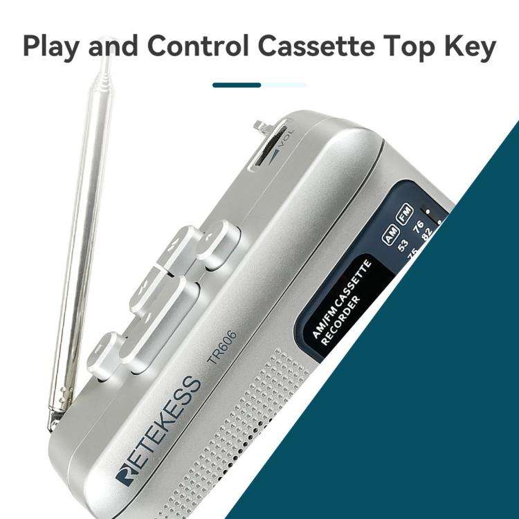 RETEKESS TR606 Retro Portable Cassette Player Radio(White)