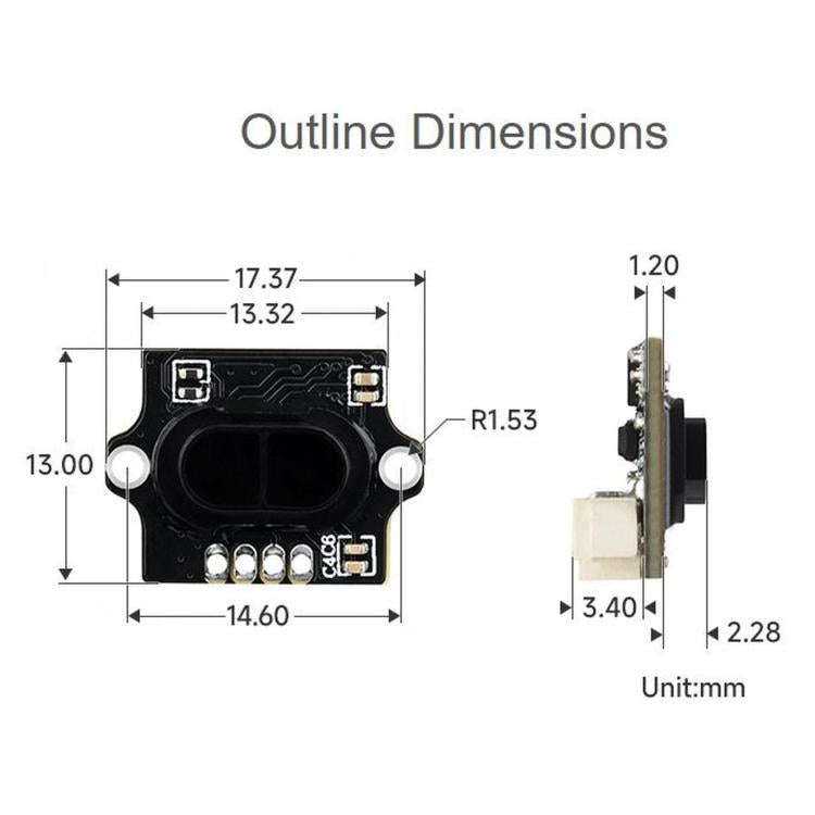 WAVESHARE MINI Laser Range Sensor, Based On Time-of-Flight Technology, Built-in Controller And Ra...