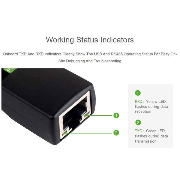 WAVESHARE USB To RS485 (E) Industrial-Grade Isolated Bidirectional Converter, Onboard FT232RNL Ch...