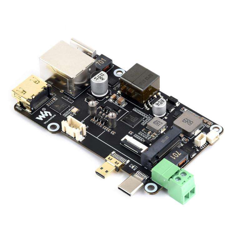 WAVESHARE PCIe To M.2 Multifunctional Adapter, 4K Output, Original RTL8125 2.5GbE Ethernet Contro...