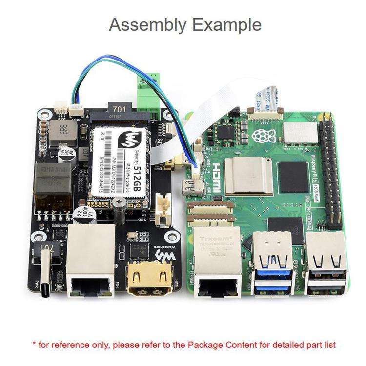 WAVESHARE PCIe To M.2 Multifunctional Adapter, 4K Output, Original RTL8125 2.5GbE Ethernet Contro...