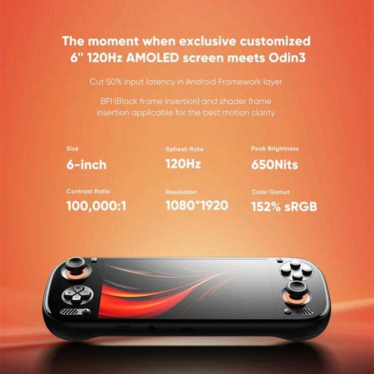 AYN ODIN3 Handheld Game Console 6 Inch 120Hz Hall Joystick, Size: 16GB+512GB(White)