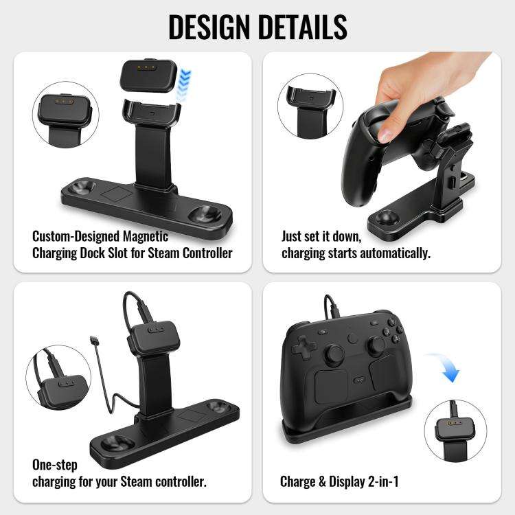 For Steam Controller 2 / 1 JYS Magnetic Charging & Display Docking Station Desktop Stand