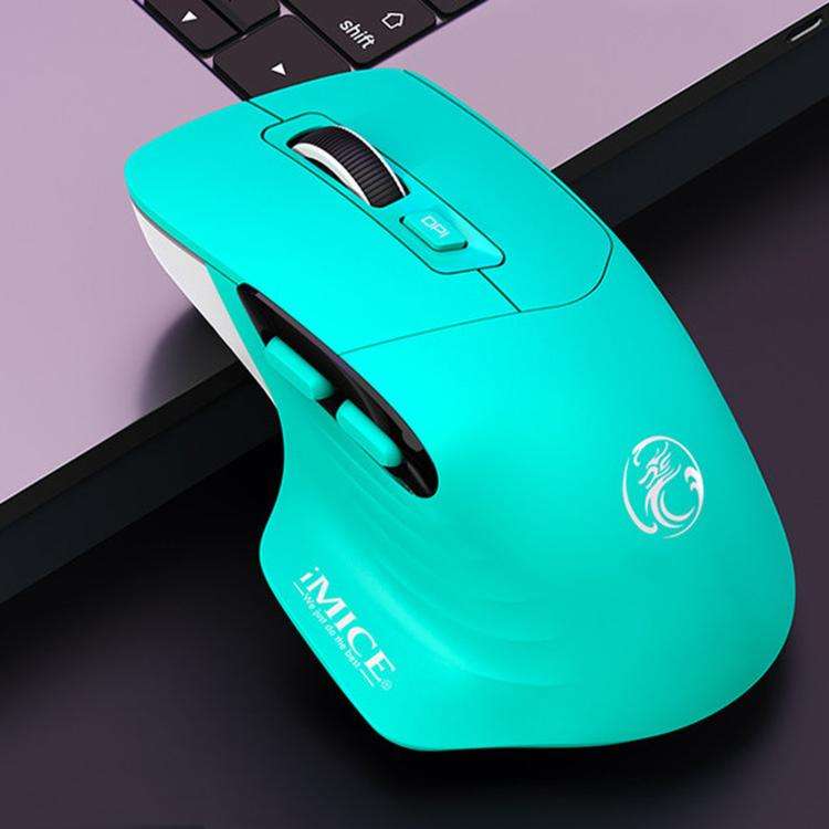 IMICE G209 Wireless Mouse Dual Mode Bluetooth 2.4G Ergonomic Rechargeable Optical Mice(Cyan)