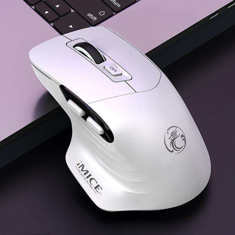 IMICE G209 Wireless Mouse Dual Mode Bluetooth 2.4G Ergonomic Rechargeable Optical Mice(White)