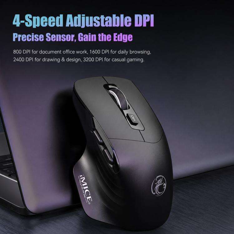IMICE G209 Wireless Mouse Dual Mode Bluetooth 2.4G Ergonomic Rechargeable Optical Mice(Cyan)