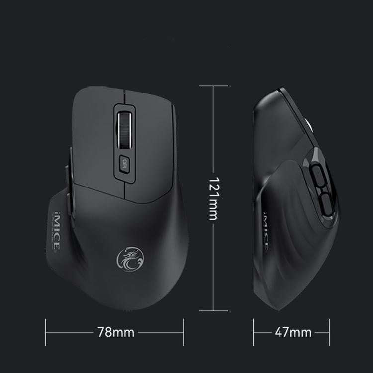 IMICE G209 Wireless Mouse Dual Mode Bluetooth 2.4G Ergonomic Rechargeable Optical Mice(Black)