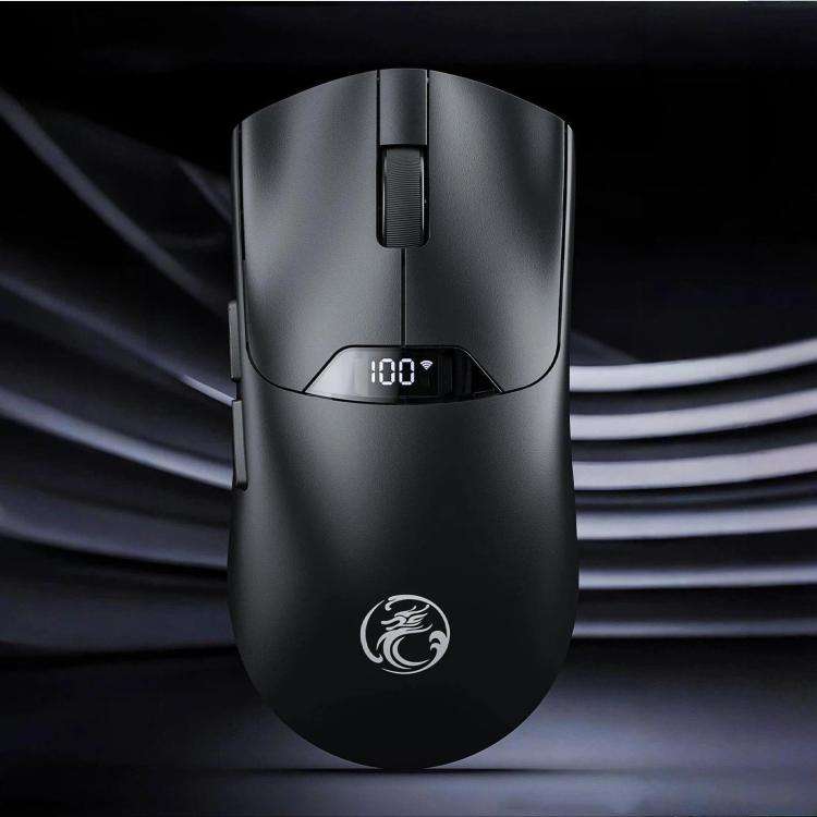 iMICE G206 Tri-Mode Wireless Gaming Mouse Lightweight Screen 12800DPI Rechargeable(Black)