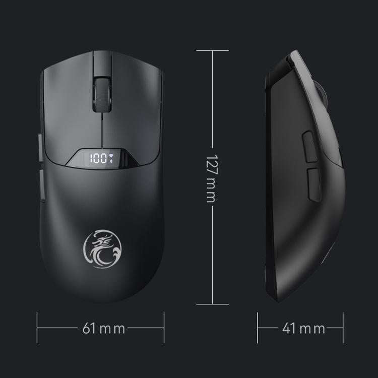 iMICE G206 Tri-Mode Wireless Gaming Mouse Lightweight Screen 12800DPI Rechargeable(Black)