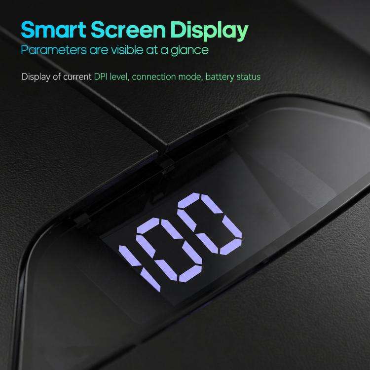iMICE G206 Tri-Mode Wireless Gaming Mouse Lightweight Screen 12800DPI Rechargeable(Black)