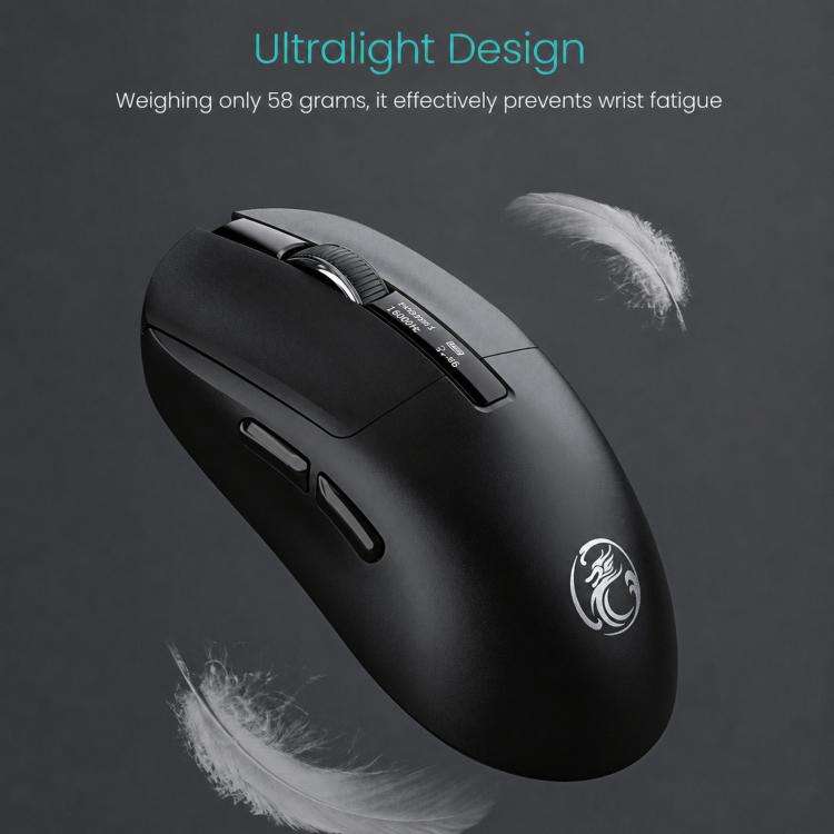 iMICE G200 Tri-Mode Wireless Gaming Bluetooth Mouse Lightweight Office Mouse With Display(Black)