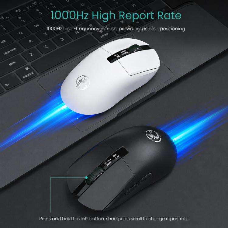 iMICE G200 Tri-Mode Wireless Gaming Bluetooth Mouse Lightweight Office Mouse With Display(Black)