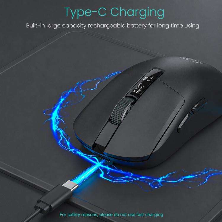 iMICE G200 Tri-Mode Wireless Gaming Bluetooth Mouse Lightweight Office Mouse With Display(Black)