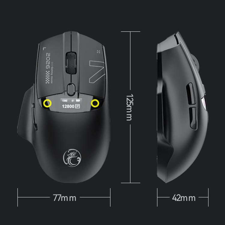 iMICE G205 Tri-Mode Wireless Gaming Mouse With Smart Display Screen 12800 DPI Rechargeable Ergono...