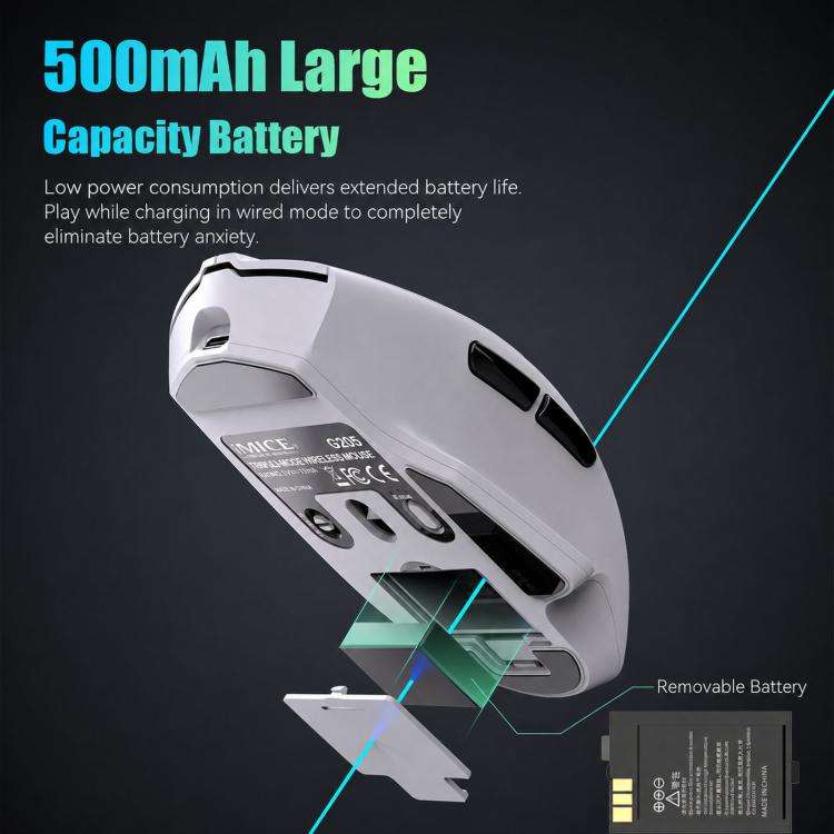 iMICE G205 Tri-Mode Wireless Gaming Mouse With Smart Display Screen 12800 DPI Rechargeable Ergono...
