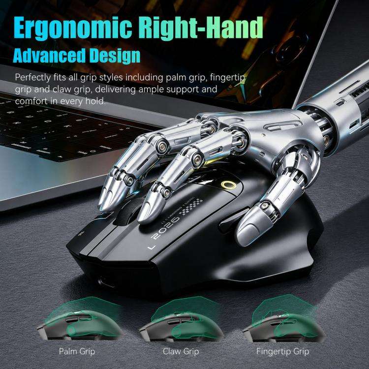 iMICE G205 Tri-Mode Wireless Gaming Mouse With Smart Display Screen 12800 DPI Rechargeable Ergono...