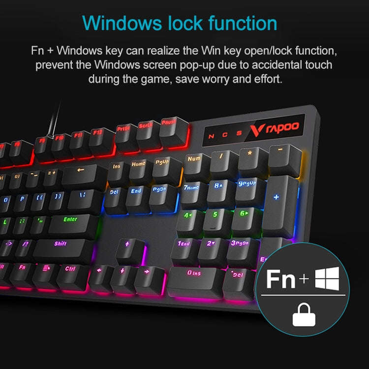 Rapoo V500 PRO Mixed Light 104 Keys Desktop Laptop Computer Game Esports Office Home Typing Wired...