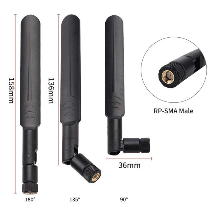 2 x 6dBi 2.4GHz 5GHz Dual Band WiFi RP-SMA Male Antenna + 2 x 35CM RP-SMA IPEX MHF4 Pigtail Cable...