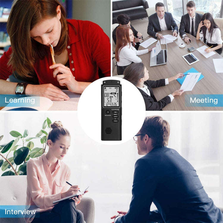 T60 Monochrome Screen HD Noise Reduction Digital Voice Recorder, 32G, Support MP3 / WAV Format (B...